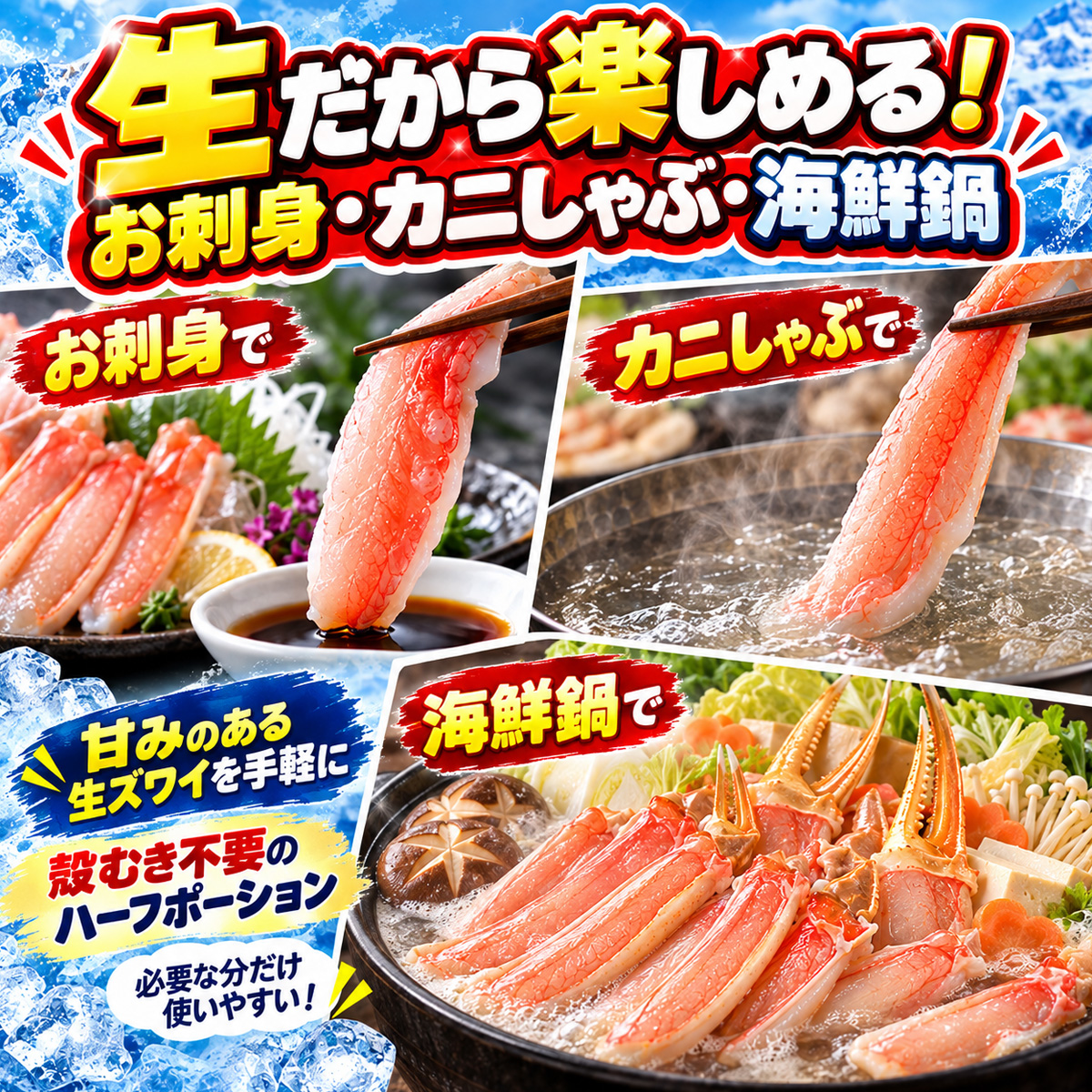 ずわい蟹ハーフカット
